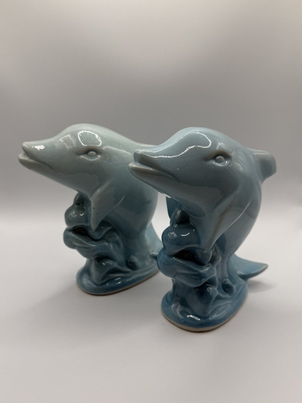 Vintage Brazil 'Dolphin in The Waves' Figurines